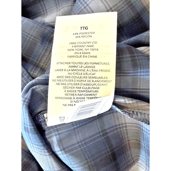 Free Country Excursion THIN Long Sleeve BLUE Shirt MEN XXL, 2X, XXLARGE NEW - Picture 6 of 11